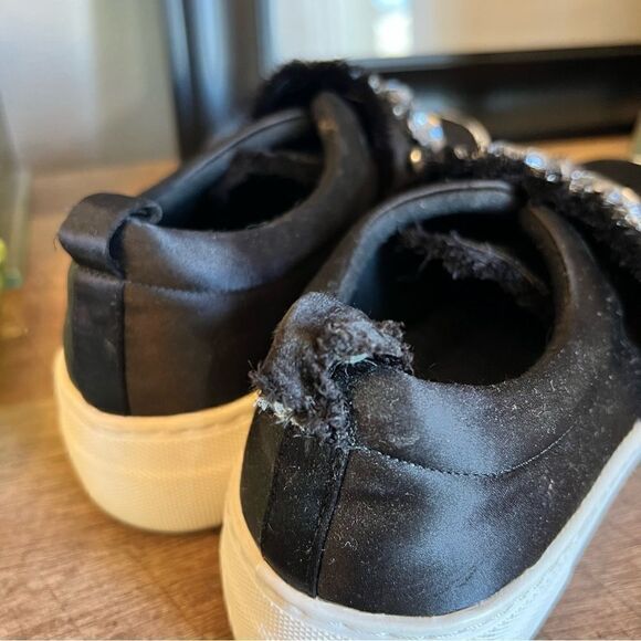 ALDO Black Dreaclya Rhineshone Jeweled slip on sneakers 8 - Picture 11 of 16